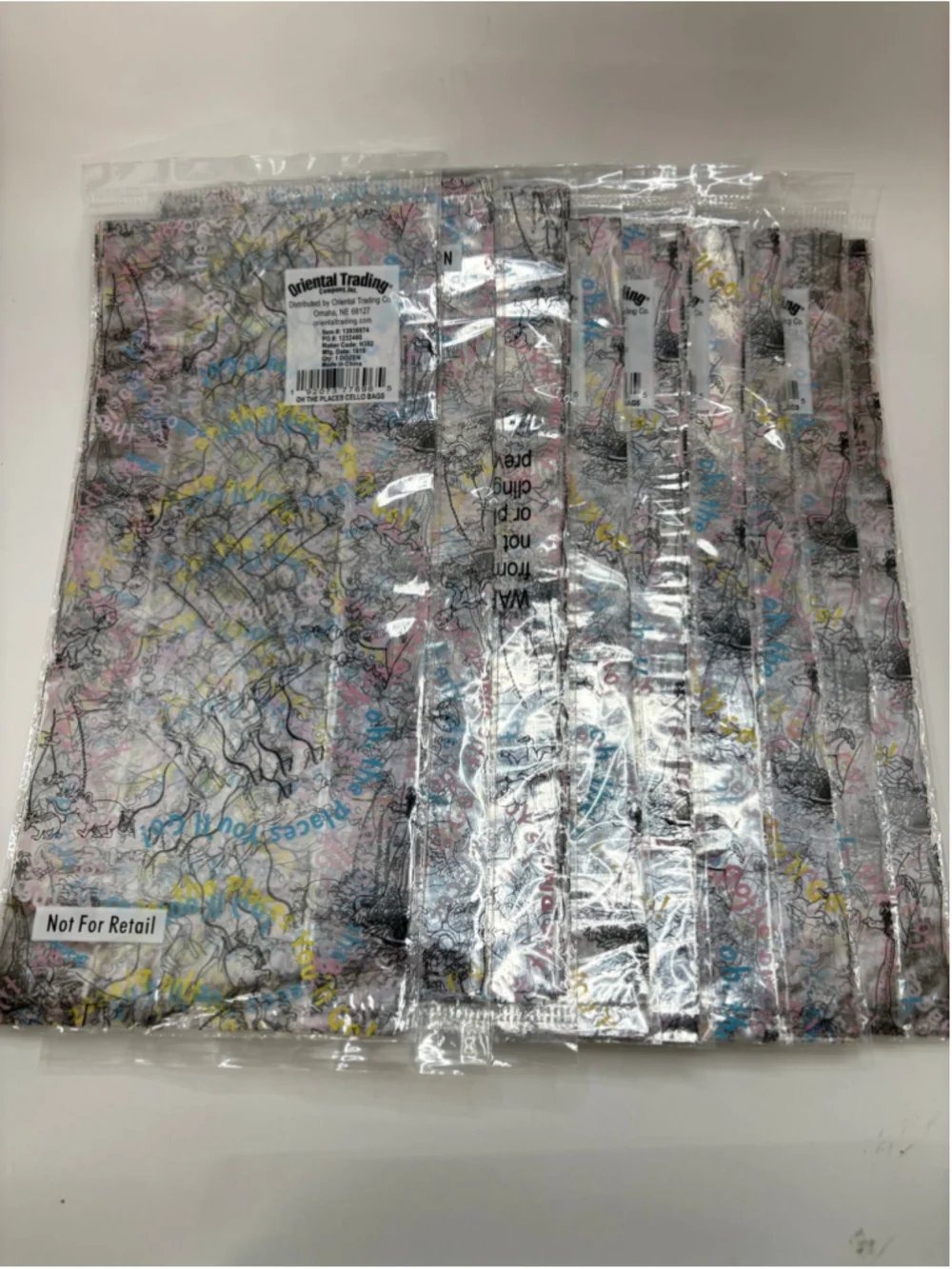 Dr. Seuss Oh The Places You’ll Go Cellophane Party Favor Bags NEW 9 Packs